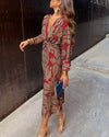 Dineke - Vestito elegante con maniche lunghe e stampa floreale