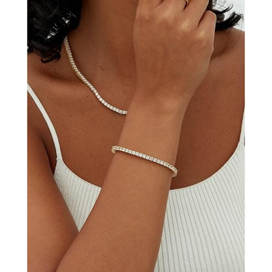 Brynhild – Bracciale in Tennis con Moissanite in Oro 18k