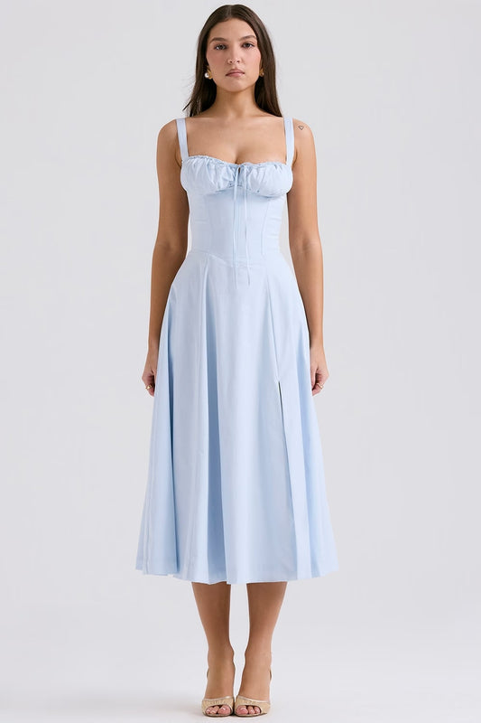 AURORA - ABITO MIDI CON CORSETTO ALLACCIATO