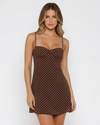 ABITO MINI A POIS CON SCOLLO A CUORE