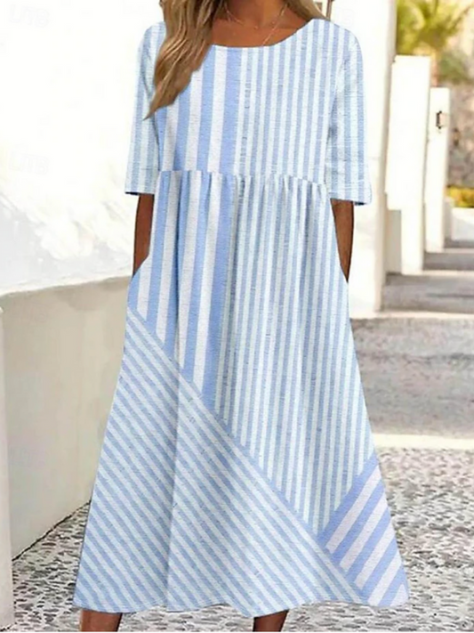 Leviana™ | Abito in Cotone a Righe Confortevole