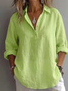 Camicia Lunga in Lino con Collo a V
