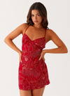 VESTITO MINI RICAMATO CON SCHIENA INCROCIATA