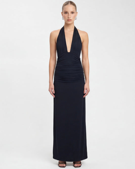 ABITO LUNGO HALTER CON SCHIENA SCOPERTA