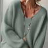 Maglia Soffice con Scollo a V e Spalla Scesa
