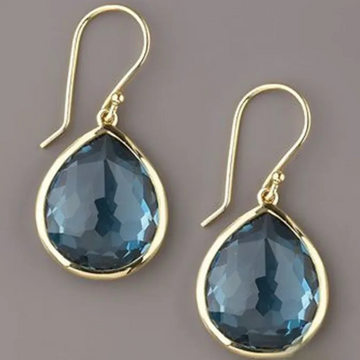 Orecchini a Goccia in Cristallo Blu Vintage