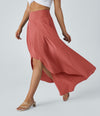 Natalia | Gonna Elegante e Confortevole con Spacco Rosso