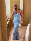 LILY - Abito Maxi Floreale Con Spalline Regolabili