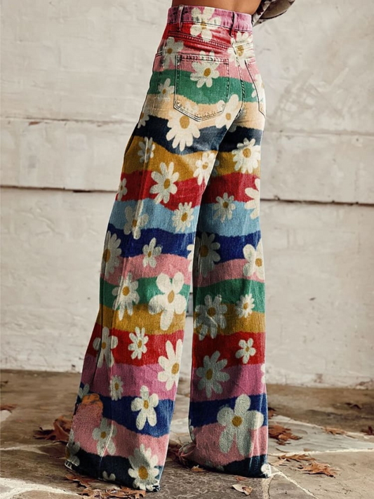 Léon - Pantaloni Floreali Eleganti