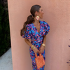 Federica | Vestito colorato con maniche arricciate