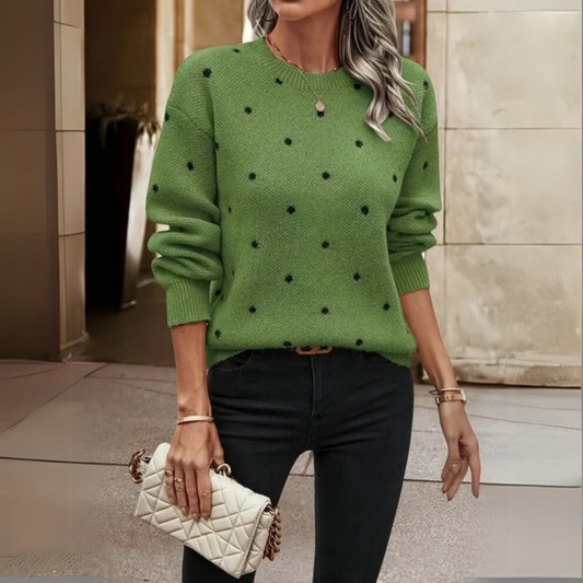 AVA – MAGLIONE IN MAGLIA CASUAL CON MOTIVO A POIS