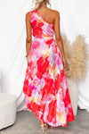 VESTITO MAXI ASIMMETRICO STAMPATO