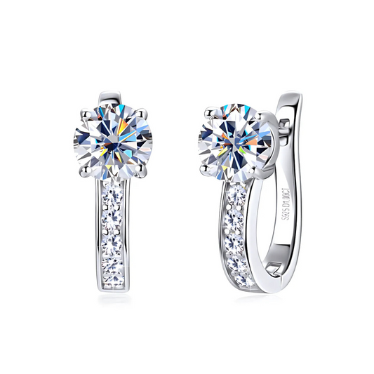Huldra - Orecchini Huggie con Moissanite in Oro 18k
