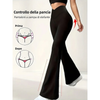 Pantaloni Flared a Vita Alta in Nero