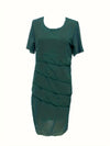 Allegra™ – Abito Midi in Chiffon con Collo a Barchetta & Volant