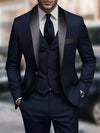 Completo da Uomo 3 Pezzi - Giacca - Gilet - Pantaloni - Cravatta Formale - Completo da Sposa - Gilet - Uniforme da Lavoro - Regalo di Natale