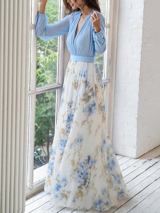 Bellissimo Vestito Maxi con Stampa Floreale