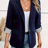 Blazer Leggero Monopetto con Manica Risvoltata