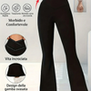 Pantaloni Flared a Vita Alta in Nero