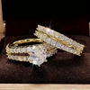 Lea - Set di Anelli con Splendente Lucentezza in Oro 18k