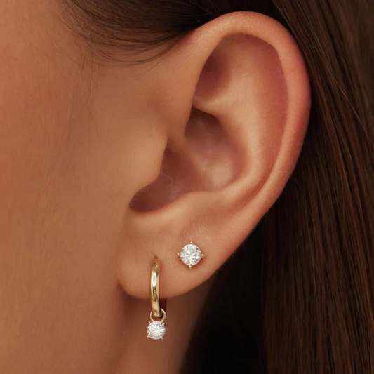 Skadi - Set di orecchini con pietre in oro 14k