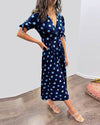 30 Fania | Polka Dots V-Neck Dress