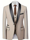 Completo da Uomo 3 Pezzi - Giacca - Gilet - Pantaloni - Cravatta Formale - Completo da Sposa - Gilet - Uniforme da Lavoro - Regalo di Natale