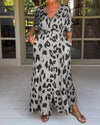Helga - Abito Maxi a Stampa Leopardo