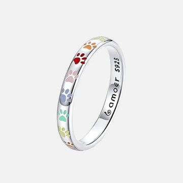 Anello d'argento con motivo di zampa
