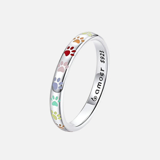 Anello d'argento con motivo di zampa