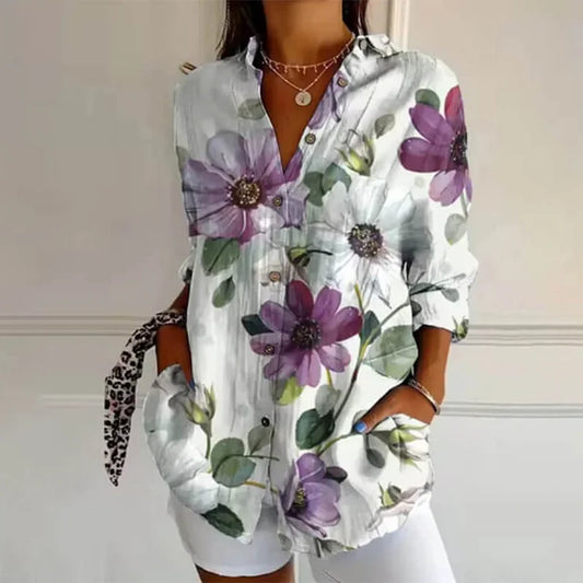 Élodie® – Camicia Floreale a Maniche Lunghe