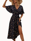 Abito Lungo Boho Floreale con Volant - Stile Bohémien Elegante