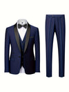Completo da Uomo 3 Pezzi - Giacca - Gilet - Pantaloni - Cravatta Formale - Completo da Sposa - Gilet - Uniforme da Lavoro - Regalo di Natale
