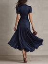 Adriana ∙ Vestito midi satinato a righe retrò
