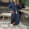 Leviana™ | Abito Maxi a Maniche Lunghe in Denim