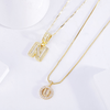 Melina - Set di collana con Moissanite e Iniziale in Oro 18k