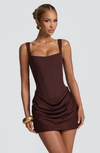 ABITO MINI CORSET CON GONNA DRAPEADA