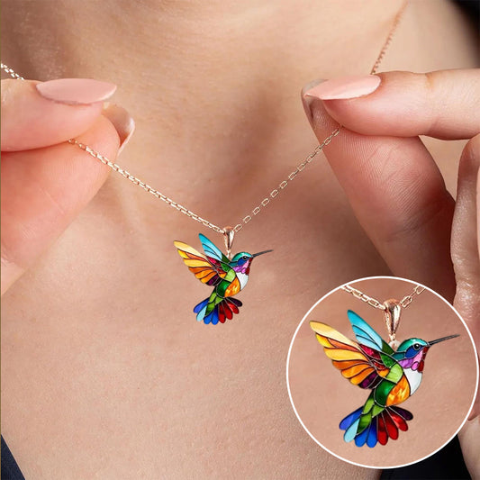 Bellissima collana con motivo colibrì