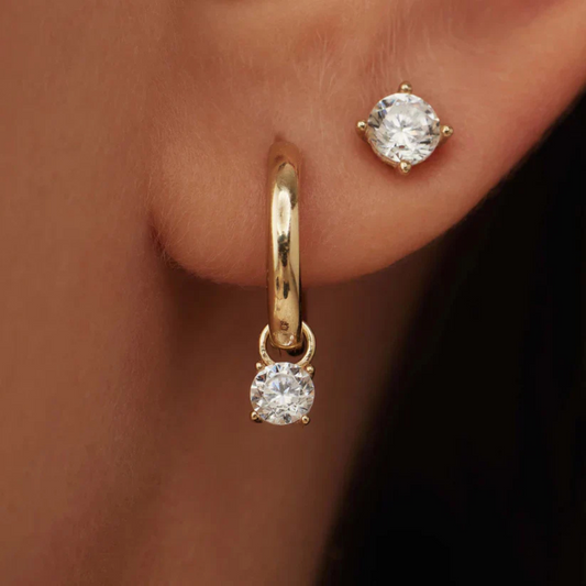 Skadi - Set di orecchini con pietre in oro 14k