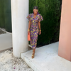 Federica | Vestito colorato con maniche arricciate