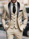 Completo da Uomo 3 Pezzi - Giacca - Gilet - Pantaloni - Cravatta Formale - Completo da Sposa - Gilet - Uniforme da Lavoro - Regalo di Natale