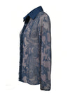 Camicia in Pizzo Floreale Semi-Trasparente