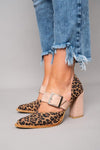 Selveta | Sandali in suede leopardato con tacco stabile