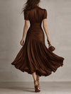 Adriana ∙ Vestito midi satinato a righe retrò