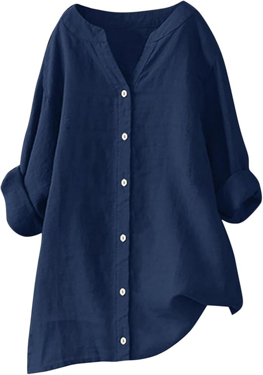 Aava™ | Leggera camicia in cotone e lino dallo stile estivo