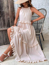 Ilona - Abito a Collo Halter con Volant e Maxi Tasche
