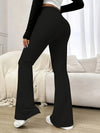 Pantaloni Flared a Vita Alta in Nero