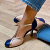 Alessia™ | Scarpe con tacco T-Strap colorate e comode con punta rotonda