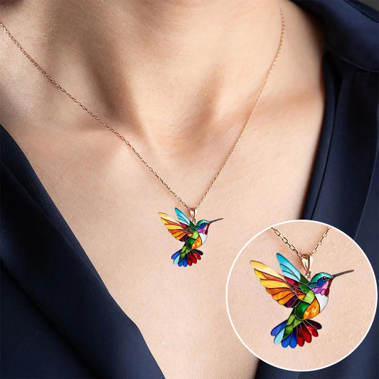 Bellissima collana con motivo colibrì