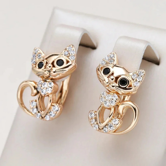 Elegante Orecchini Kitty in Zirconia